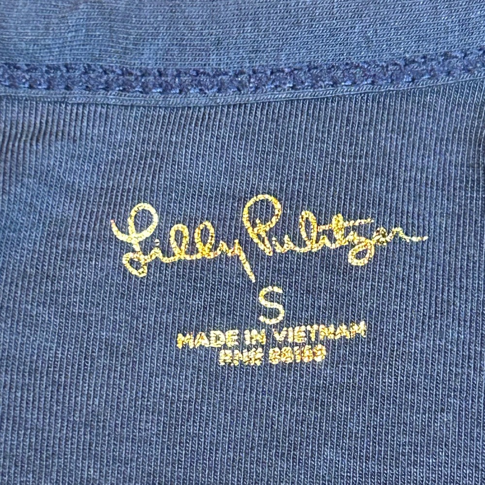 Lilly Pulitzer Lianna Tank Top True Navy Blue Small Cotton Modal Stretch - Picture 5 of 11
